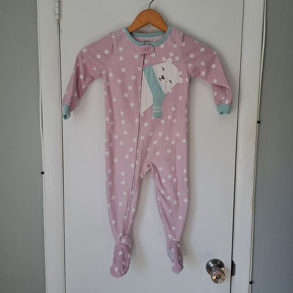 Carter's 24 Month Winter Polar Bear  Sweatshirt and Footsie Jumper - Picture 4 of 9